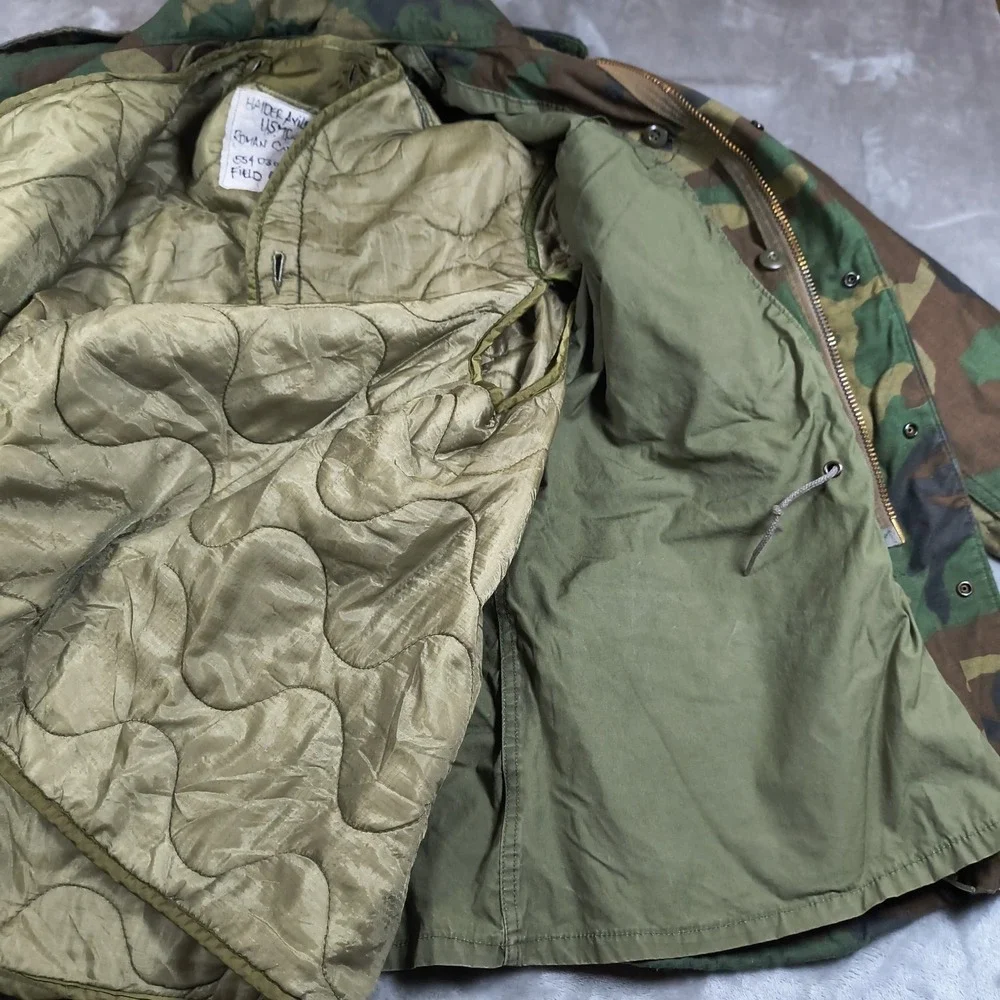 USMC Field Jacket‎ Mens Small Regular Woodland Camo Cold Weather Quilted Liner